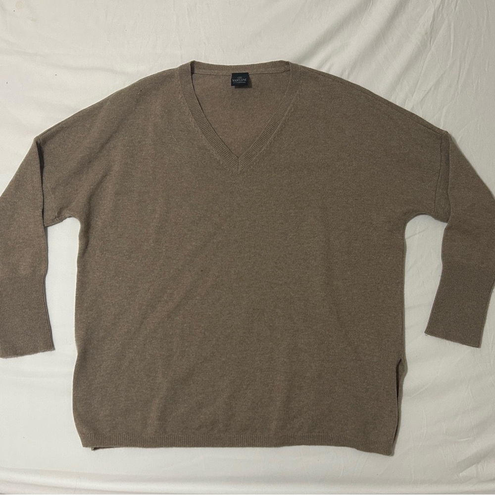 Madeleine Cashmere Wool V Neck Grey Jumper Size 18/20 GB